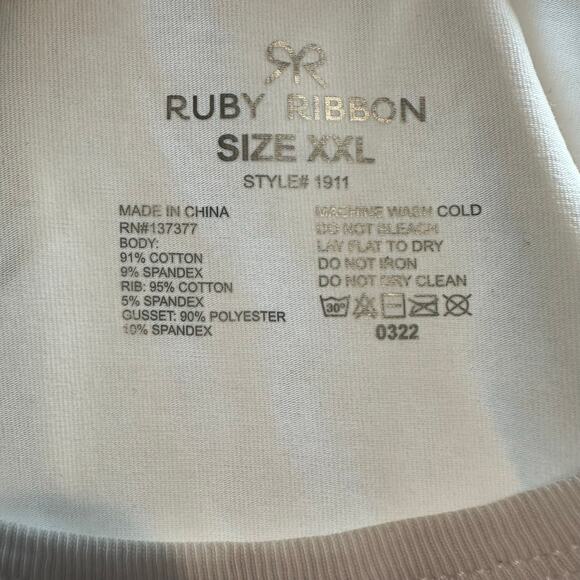 Ruby Ribbon Men's Sapphire Sculpting Tee White XXL 1911 - Picture 3 of 7